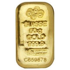 Gold PAMP Suisse Cast Bar - 50 Gram